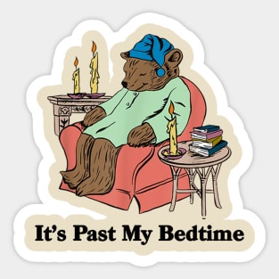 It's Past My Bedtime Funny Bear Taking a Nap Sticker